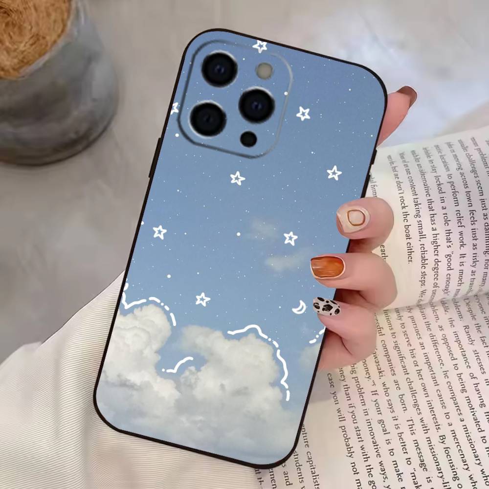 Simple Cloud Letters Pattern  Phone Case Silicone Soft For IPhone 17 16 15 14 13 12 11 X XR Plus Pro Max Plus