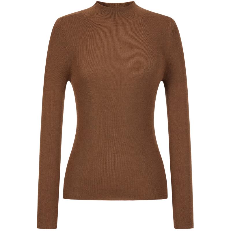 JOOZE ANACO Women's Seamless 100% Wool Machine Washable Base Layer Knit Top