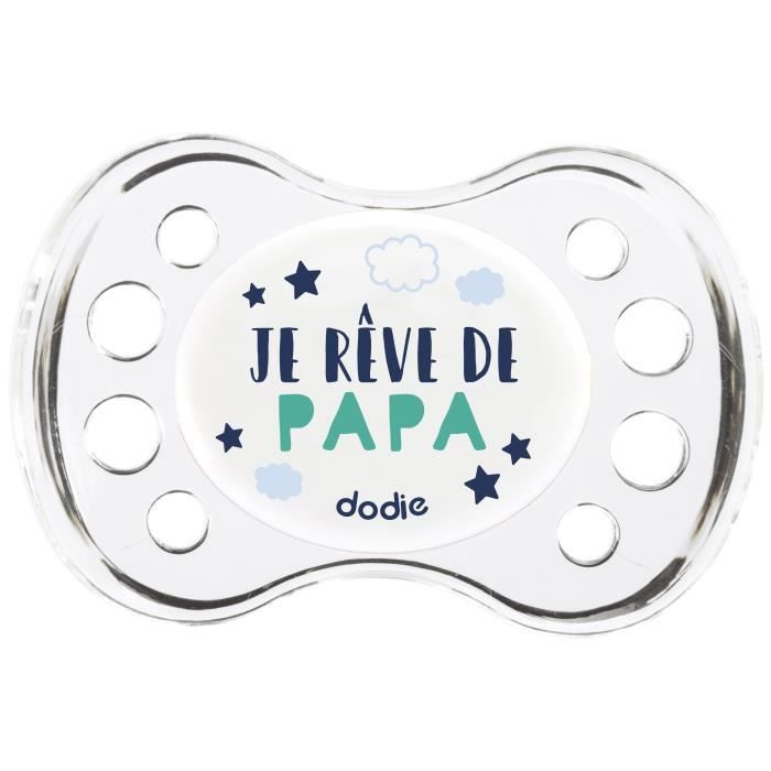 Sucette Anatomique Nuit +6m DODIE - Lot de 2 - Silicone - Bleu - Je rêve