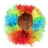 Clown Wig Afro Curly Synthetic Wigs Cosplay for Men Women Mardi Gras Party Wig Red Green Yellow Blue Colorful Wigs Clown Nose