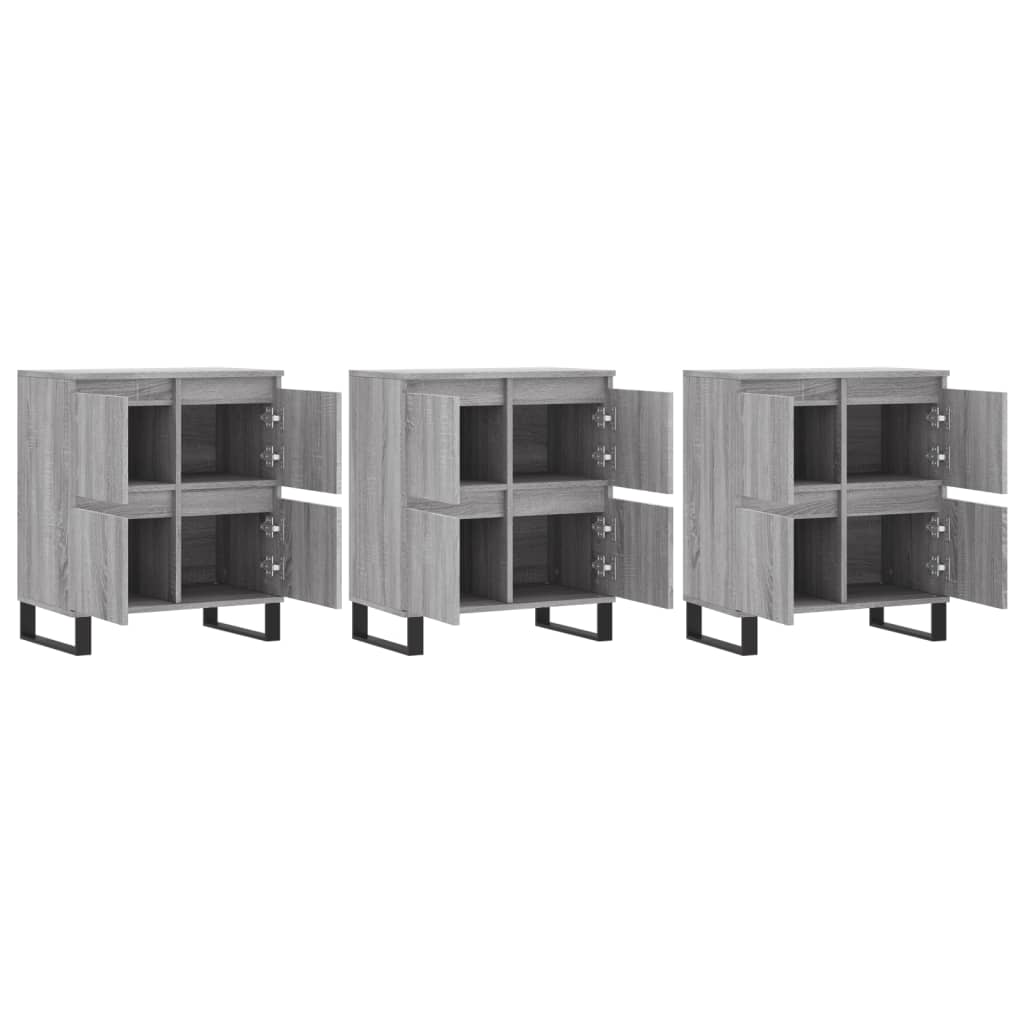 Sideboards 3 pcs Grey Sonoma Particleboard