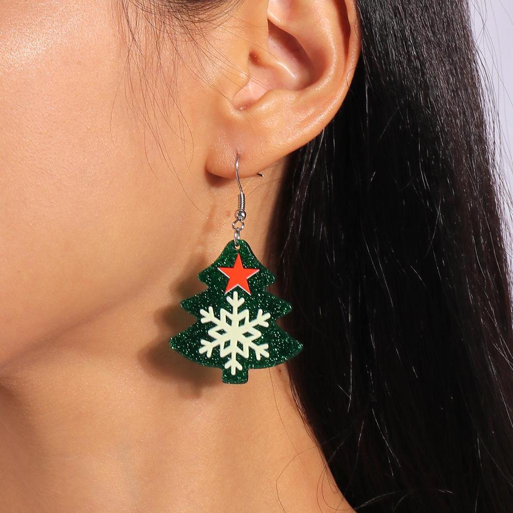 Creative Christmas Tree & Santa Claus Earrings - Festive Ear Cuffs & Jewelry Gifts