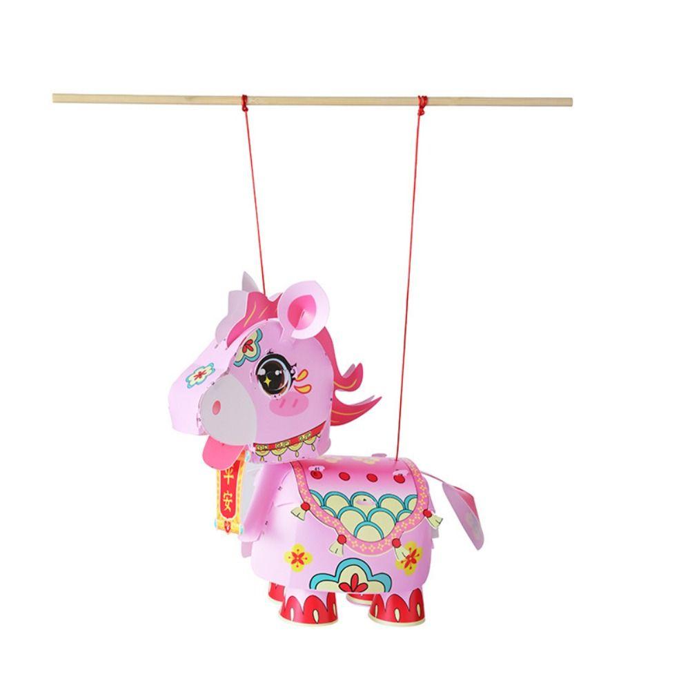 Chinese Style 2026 New Year Lantern Cartoon Pony Mid-Autumn Lantern Pub Home Party