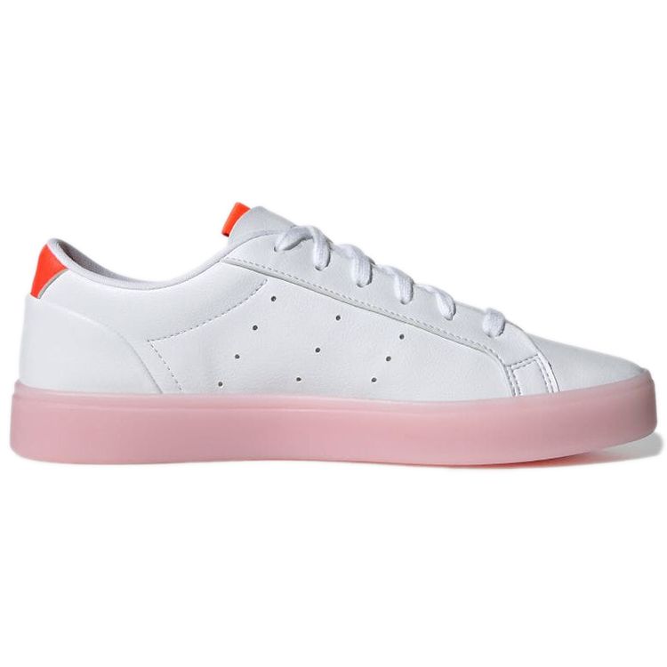 Adidas Originals Sleek Comfortable Durable Low-Top Skate Shoes Women Sneakers White Pink H05178