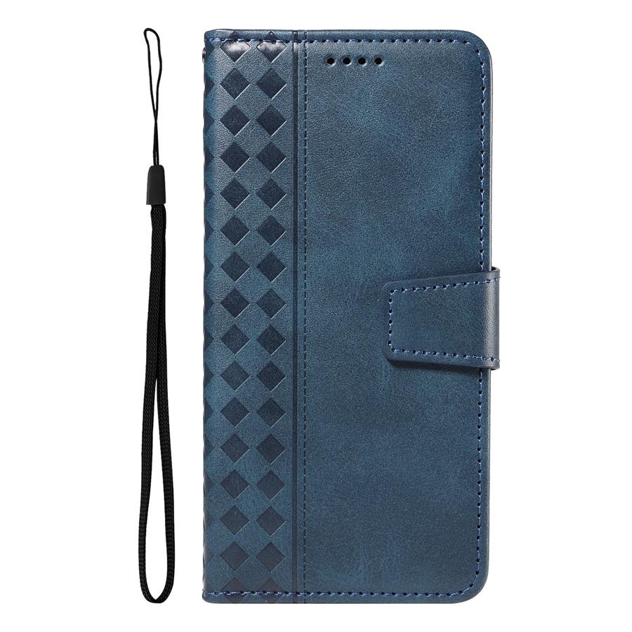 Vintage Embossed Checkered Wallet Case for iPhone/Samsung/Xiaomi 3 Card Slots & Thumb Slot | Cash Pocket Kickstand Phone Case Cover