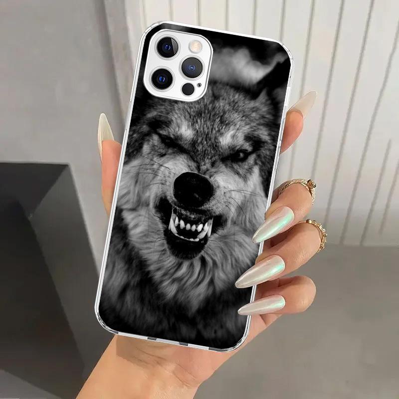 Angry Animal Wolf Fierce Phone Case for Iphone 17 Air 16 15 Plus 14 13 Mini 12 11 Pro Max 16E 7 8 SE 2020 Soft Funda Print Shell