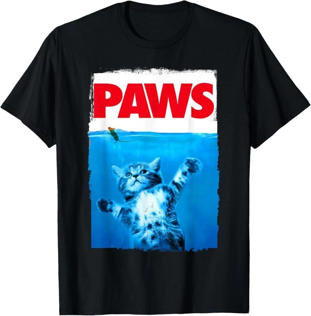 xiongying Paws Cat and Mouse Top, Cute Funny Cat Lover Parody T-Shirt L
