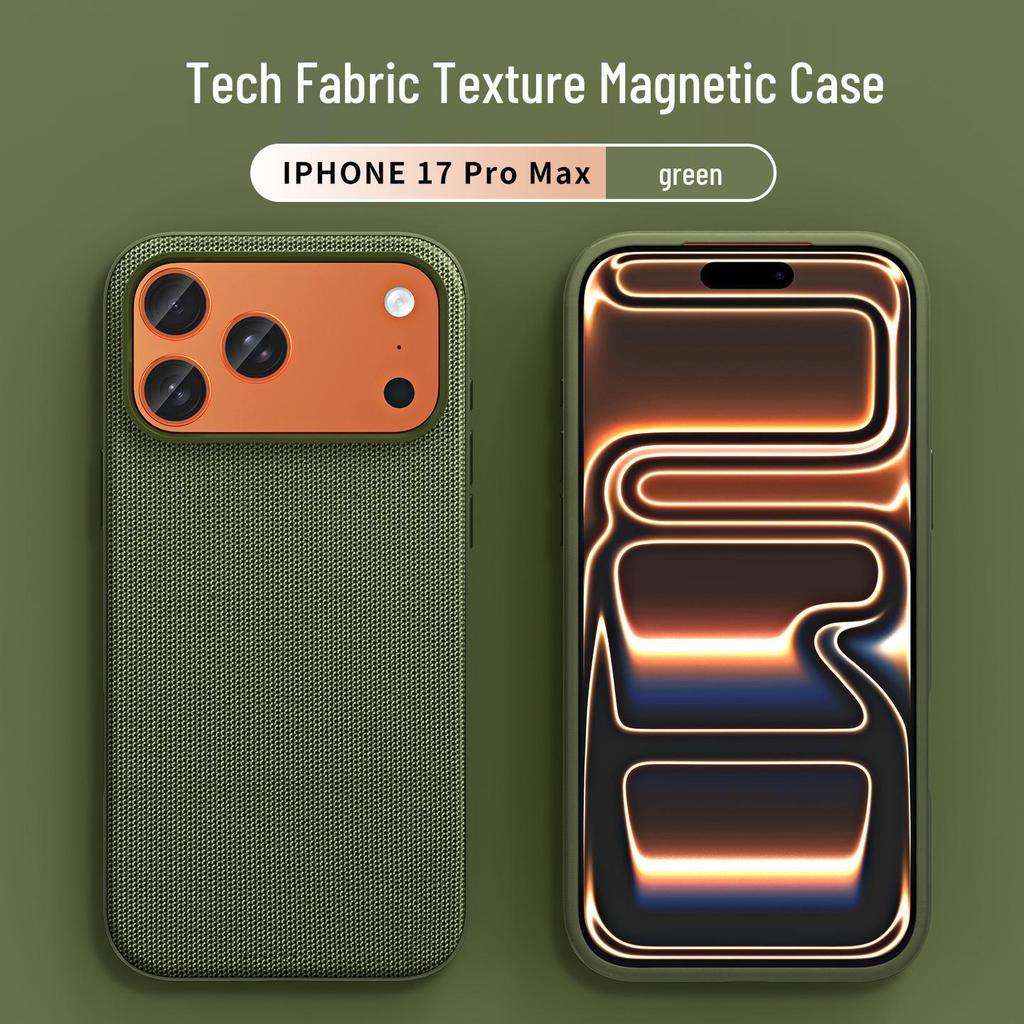 Official Magnetic Fabric Case for iPhone 17 Pro Max - Apple Tech Frosted Full Coverage Protective Case