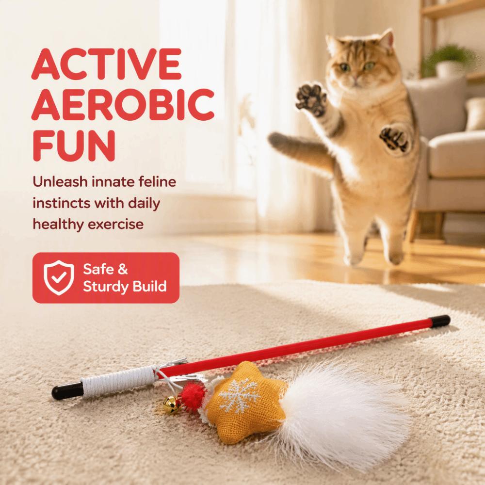 Star Type Cat Wand Toy 30cm Cat Exercise Toy Durable Fun Cat Stick  Interactive Play