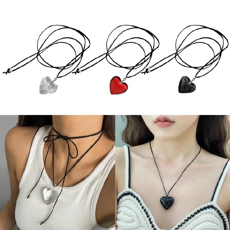 Goth Love Heart Clavicle Chain Women Girls Wedding Jewelry Party Birthday Gift