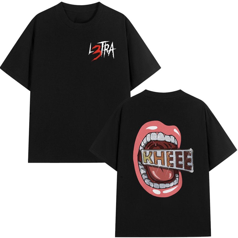 New Rapper Luar La L 100cotton Mens Shirt Hawaiian Luxury Graphic Hip Hop Tshirt Summer Y2K Short Sleeve Fashion Oversized Tee