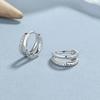 925 Sterling Silver Round Zircon Hoop Earrings For Women Simple Geometric Circle Earrings Party Wedding Jewelry Gifts