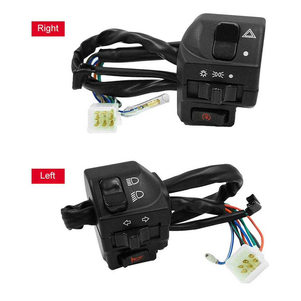 1 Set of 2pcs Motorcycle Switch Assembly Handle Bar Indicator Control