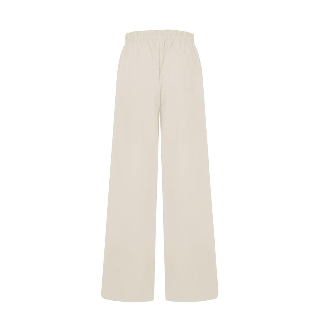 Women's Solid Color High Waist Cotton And Hemp Loose Pocket Leisure Time Trouser