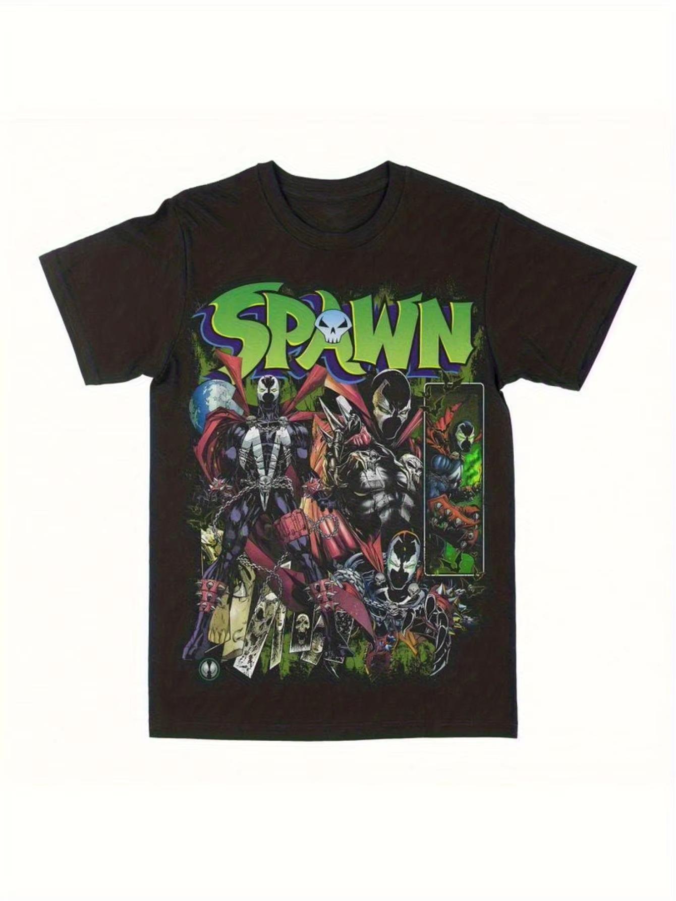 

2026 NEW Summer Marvel Spawn Comic TShirt Vibrant Print Black Cotton Streetwear Everyday Tee Crew Neck Cotton TShirt XL