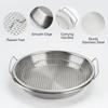 Polished Stainless Steel Oil Filter Tray, Reusable Round Mesh Basket for Frying/Grilling,All-Season Kitchen Strainer with Handle