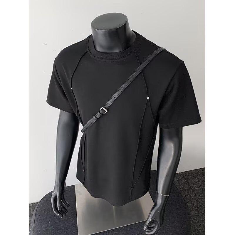 Men Loose Solid Short Sleeve Casual T Shirt