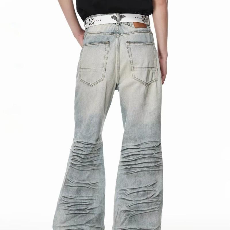 Classic Washed Denim Jeans Men Women Loose Fit Straight Leg Casual Pants High Street Vintage Style