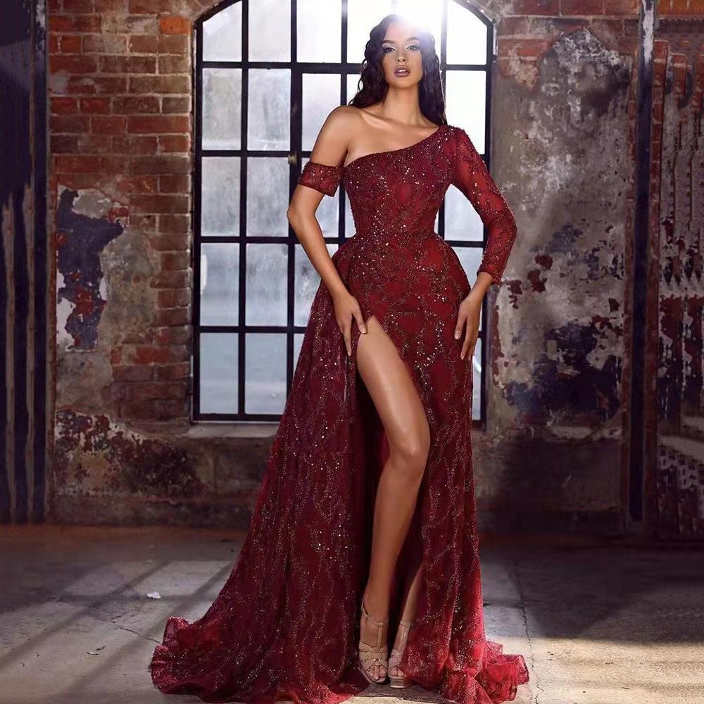 Spring and summer new European and American women's dresses, socialites party party evening dresses, sexy and thin dresses