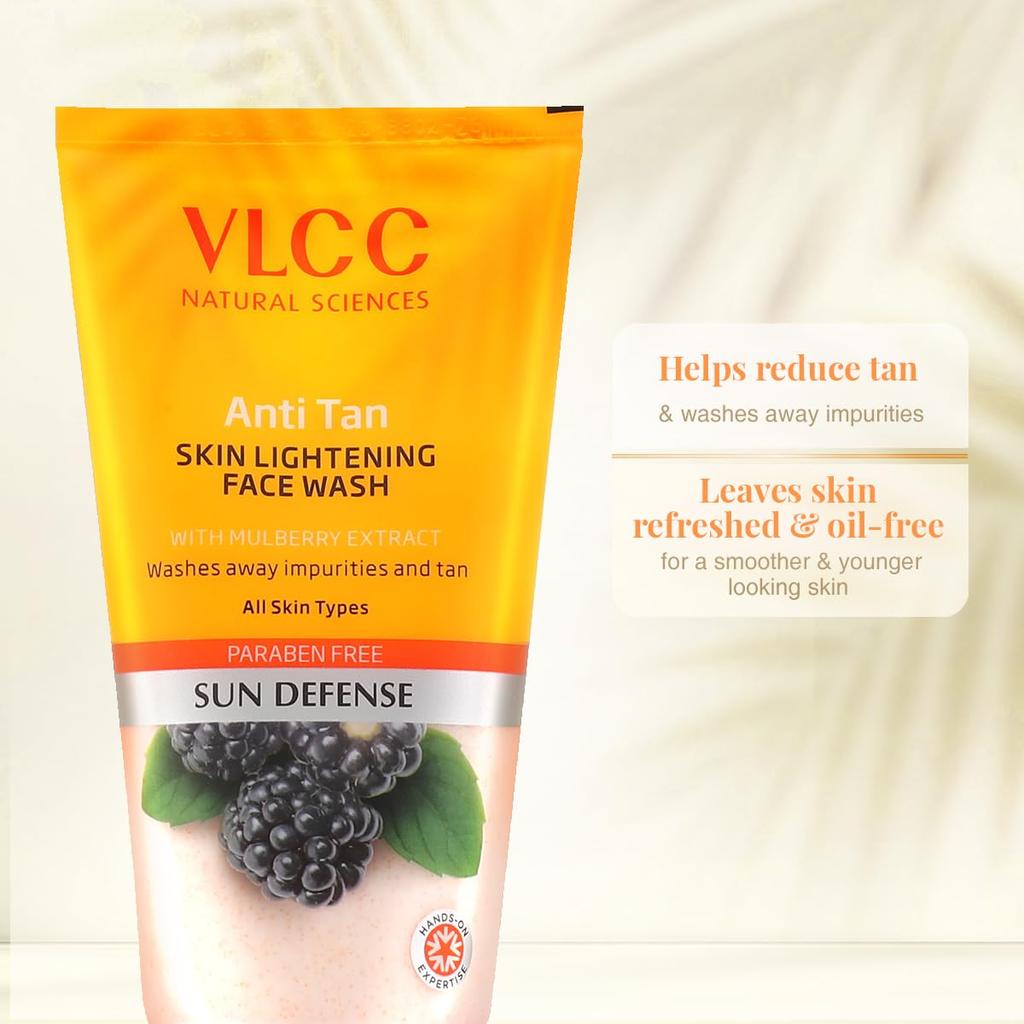 VLCC Anti Tan Skin Lightening Face Wash 150Ml X 2 Brightening Mulberry Orange Peel