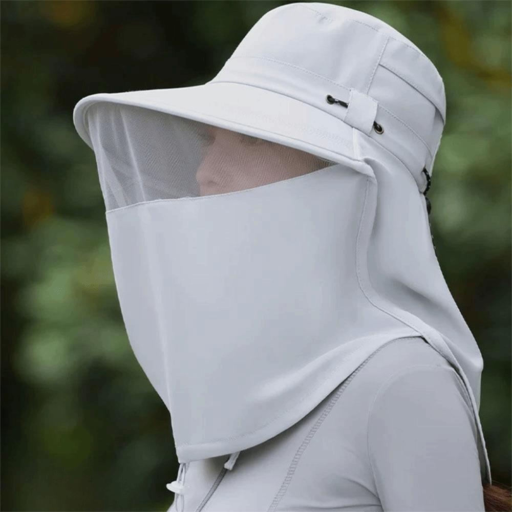 Adjustable Sun Protection Hat Neck Guard Summer Sunscreen Cap Women Fisherman Hat  Camping