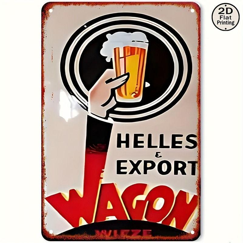 Vintage Drink Theme Metal Wall Panels for Bar Restaurant Kitchen Decor