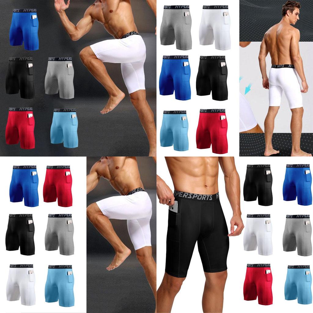 Men's Funktions Compression Shorts For Fitness And Sports Moisture-wicking Polyester Fabric Mid-length