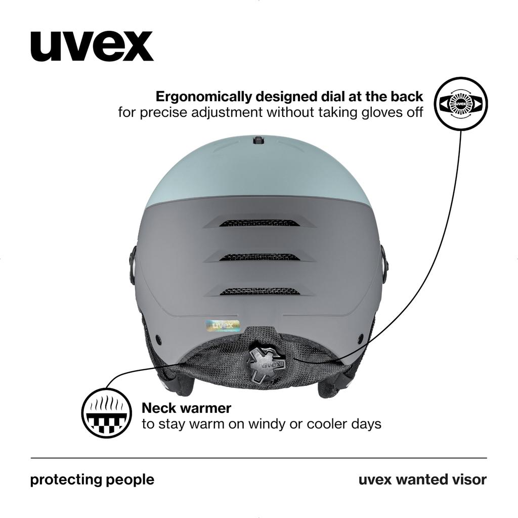 Uvex Visor Glasses Size Wanted Visor Cm Ski/Snowboard Helmet, Compatible, Dial-Type Adjustment, / 58-61