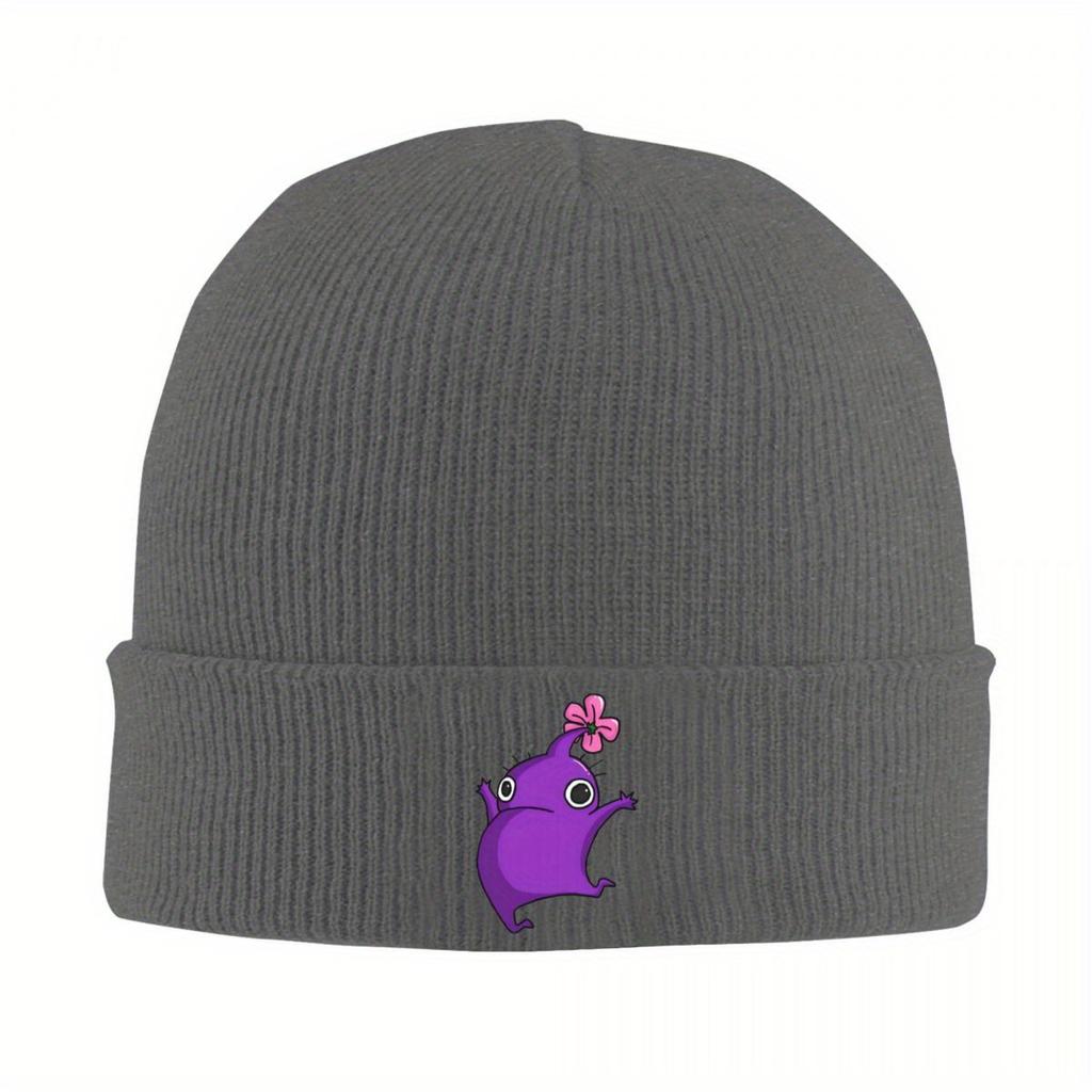 Purple Jumping Pikmin Knitted Hat Beanies Autumn Winter Hat Warm Hip Hop Video Game Cartoon Kids Caps Men Women