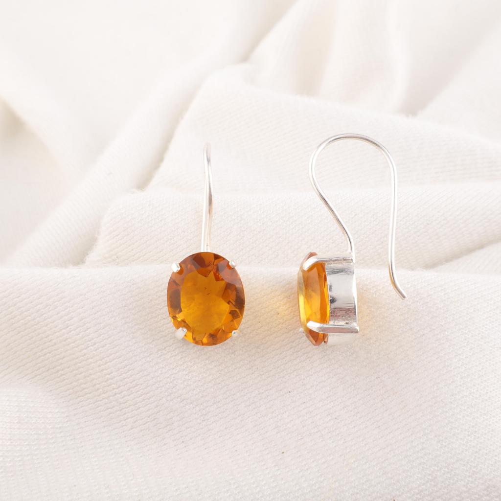 Attractive Citrine Earrings Gemstone Jewelry, 925 Solid Sterling Silver Earrings, Handmade Jewelry Birthstone Earrings, Gift For Love