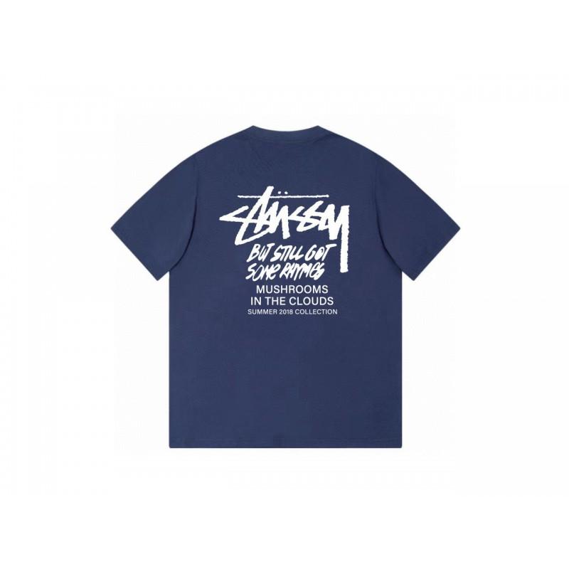 Stussy Short Sleeve T-Shirt Teens Loose Fit 270g Cotton Round Neck Casual Wear
