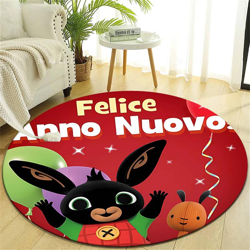 1pc Bing Bunny3 Design Printed Area Round Carpet for Bedroom Living Room Home Decor Rugs Mat Non Slip Mat Rug for Bedside