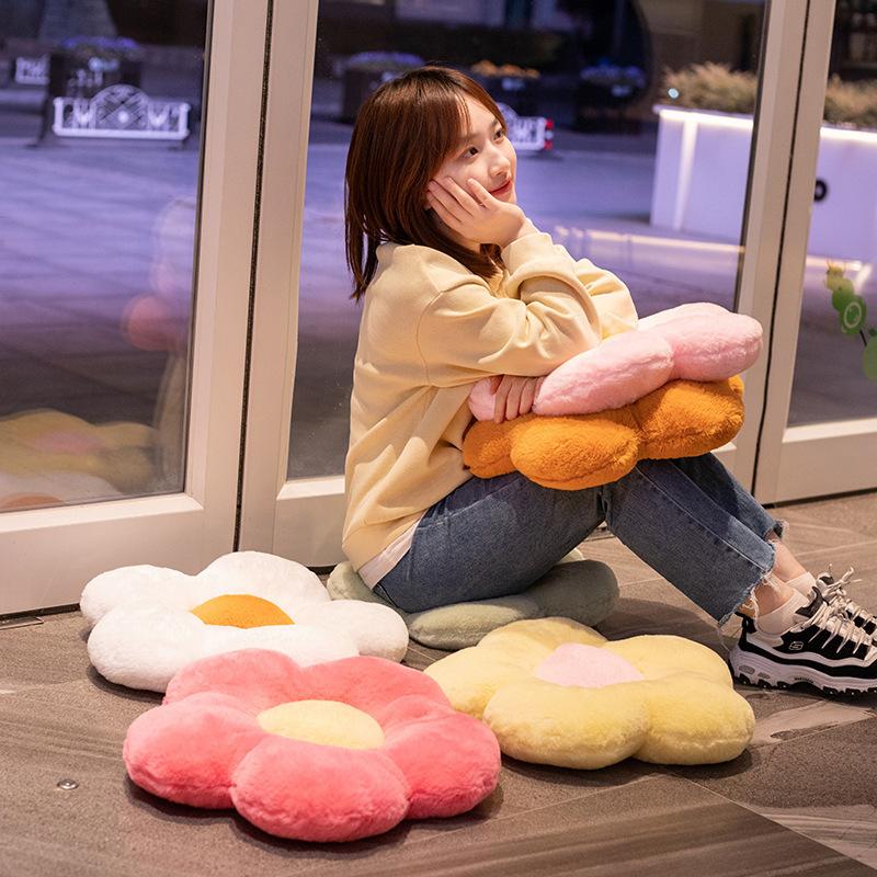 New Ins Plush Flower Cushion Home Sofa Cushion Soft Daisy Office Seat Cushion