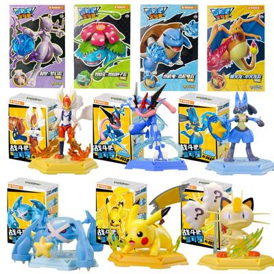 Original Pokemon Building Block Toys Pikachu Greninja Cinderace Blastoise Charizard Mewtwo Action Figure Cartoon Model Kids Gift