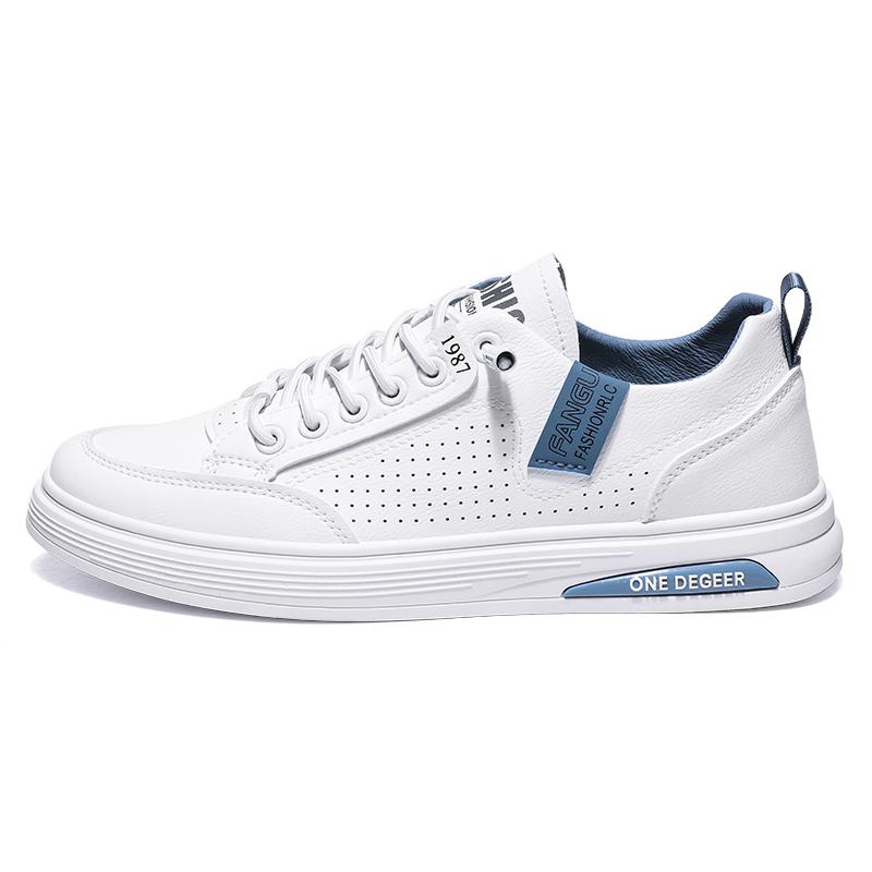 Fashion Original Leather Casual Shoes Men Trendy White Slip-on Men's Sneakers Comfortable Flat Skateboard Shoes Men Zapatos Para Hombre