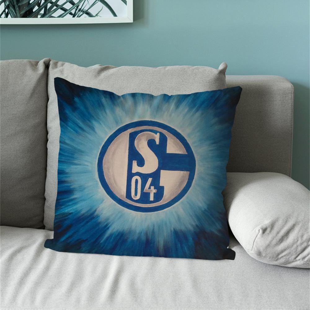 

Football Club S-Schalke 04 Pillow Case For Sofa Bedside Table Bedroom Backrest Living Office Cushion Printed Square Multiple 16x16Inch