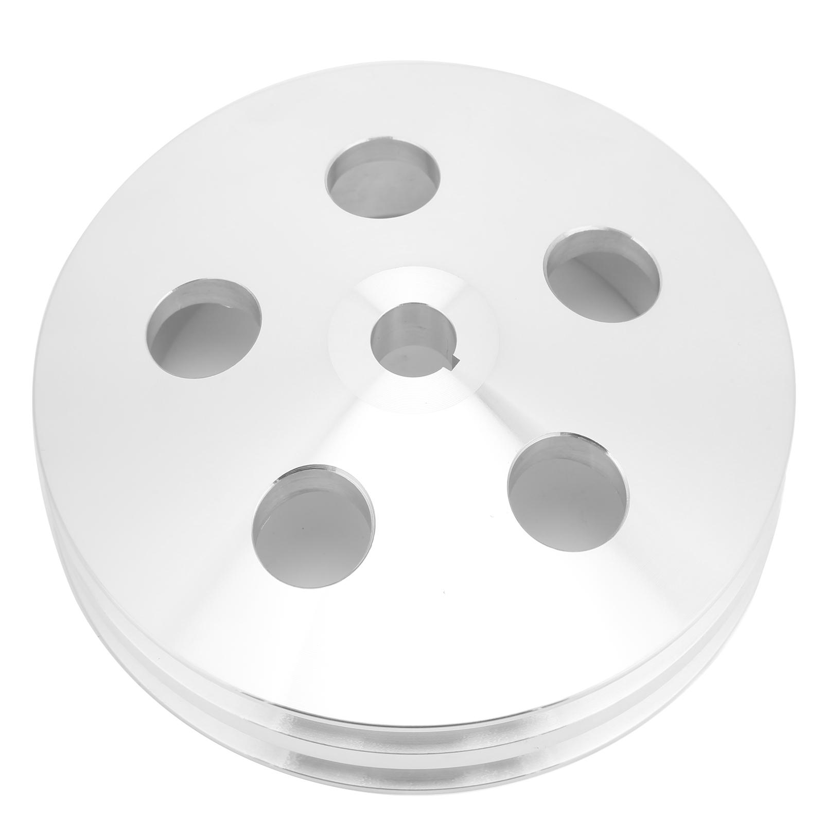 

2 Groove Aluminium Alloy Power Steering Pump Pulley Replacement for Chevy Key Way Units Through 1972