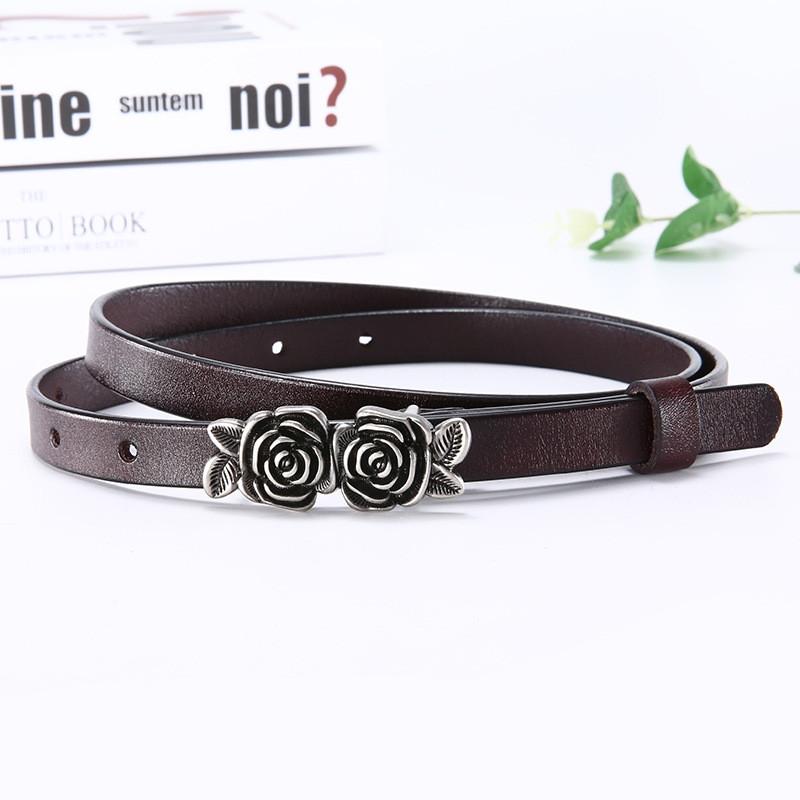 

Elegant Womens Leather Belt With Smooth Buckle For Casual Daily Wear коричневий