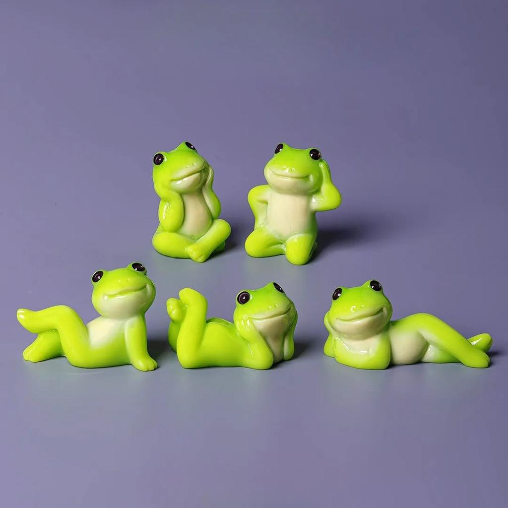 Creative DIY Cartoon, Funny Frog Doll, Micro Landscape Accessory Parts, Resin Crafts, Car Desktop Ornaments