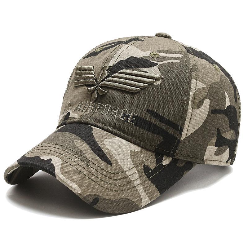 Hat Men's Trendy Cap Korean Version Casual Cap Spring and Autumn Outdoor Visor Camouflage Military Cap Men's Baseball Cap