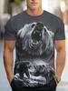 Camicia Casual da Uomo con Fantasia Orso - Poliestere Morbido, Girocollo, Manica Corta - Scelta Estiva, TAGLIE FORTI