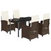 Vidaxl 5-Cz. Garden Furniture Set With Cushions, Brown, Poly Rattan