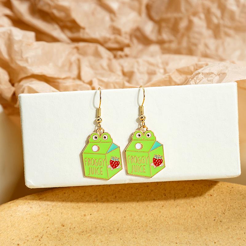 Fresh Cartoon Cute Girl Ear Hook Earrings - Summer Childlike Design