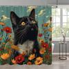 Funny Cat Children'S Shower Curtain Colourful Cartoon Patterns Children'S Room Curtains Bathroom Decor Accessories With Hooks