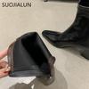 Fashion SUOJIALUN 2024 Winter New Brand Women Ankle Boots Fashion Square High Heel Ladies Elegant Dress Short Boot Round Toe Pumps Shoes