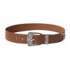 Bohemian Retro Womens Wide Leather Belt With Round Metal Closure For Festival Artwear And
