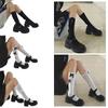 1 Pair Women Ruffle Socks Girl Lace Topped Calf Socks Frilly Socks with Bowties Cotton Socks Princess Style Dress Socks