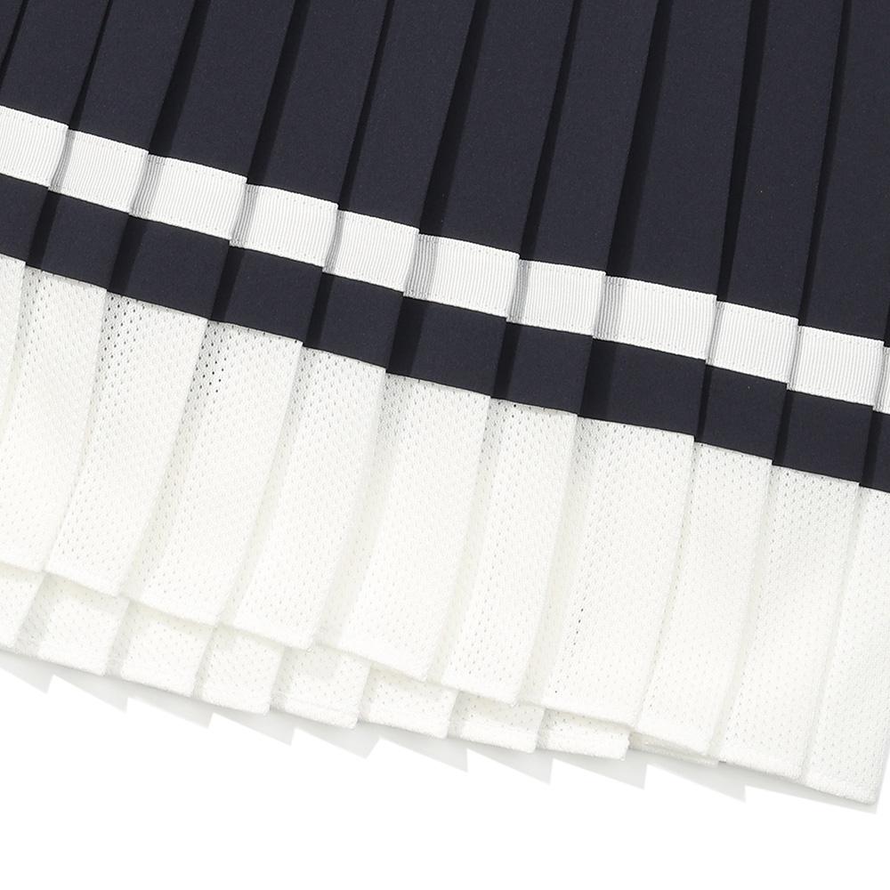 MALBON GOLF Sleeveless Fine Pleated Dress Navy (Woman)