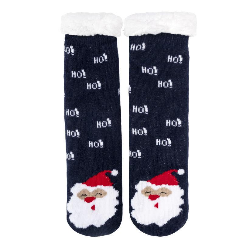 Women's Mid Tube Socks Christmas Floor Socks Home Sleep Winter Velvet and Thick Anti-slip Carpet Socks