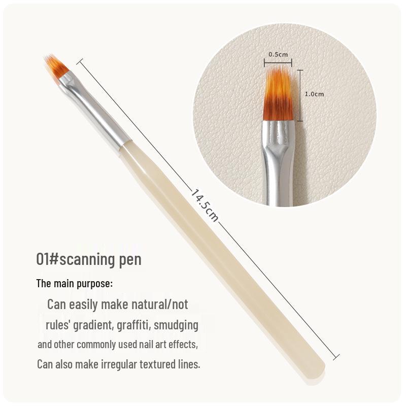 

Nail Art Pen for Line Drawing, French Ombre, Gradient, Dotting, and Floral Designs – Light Therapy Tool Brush